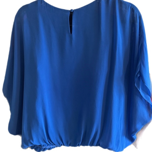 Women’s Vince Camuto Drape Sleeves Royal Blue Blouse Top Size Small - Picture 2 of 7